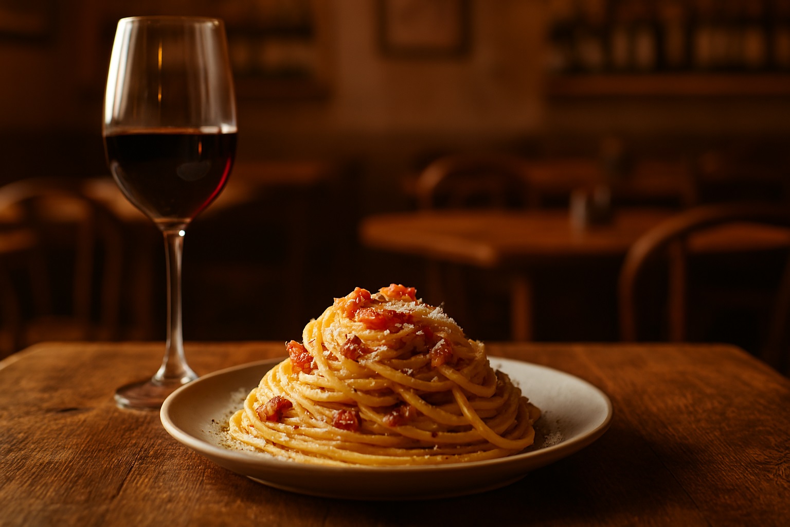 Ambiente acolhedor do restaurante italiano