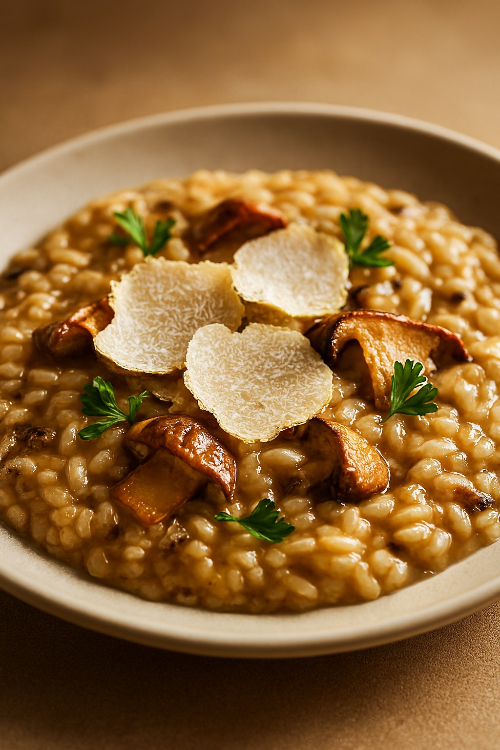 Risoto de cogumelos selvagens